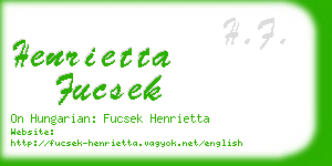 henrietta fucsek business card